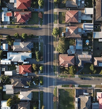 top-view photography of houses at daytime