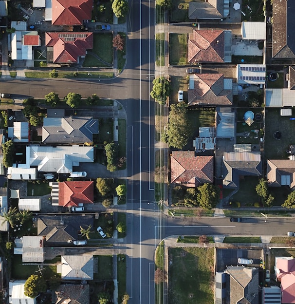 top-view photography of houses at daytime