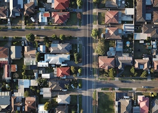 top-view photography of houses at daytime