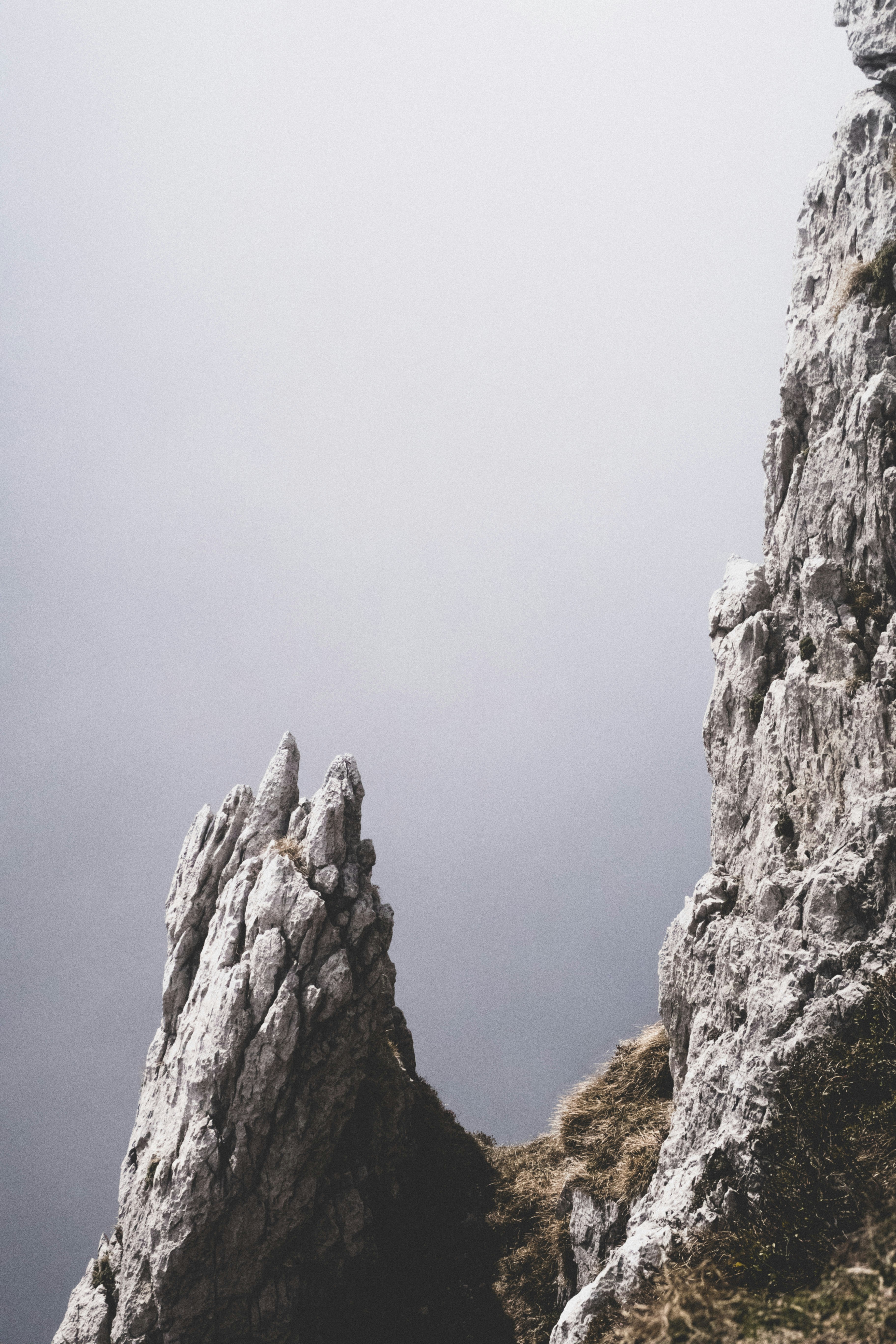 aerial photography of gray rock formation