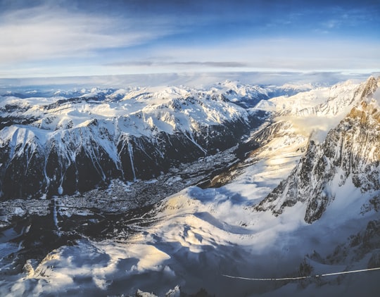 aerial photography of snowy mountain in Aiguille du Midi France