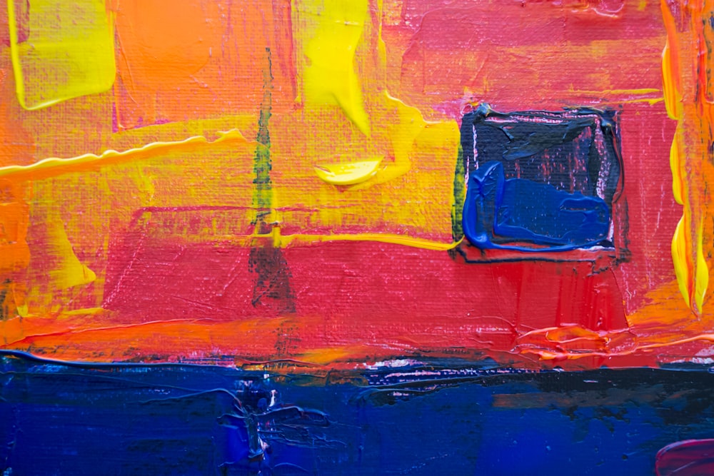 red yellow and blue abstract painting