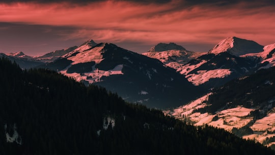 snow covered mountains in Kitzbuhel Austria