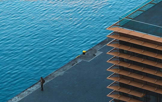 top view photography of construct building near body of water in Sea Towers Poland