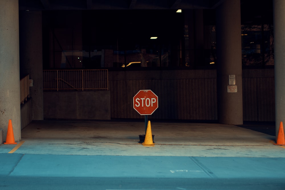 selective focus photography of stop signage