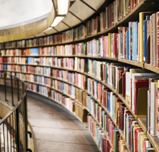 books on brown wooden shelf