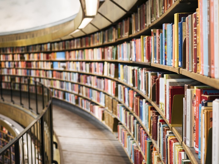 books on brown wooden shelf