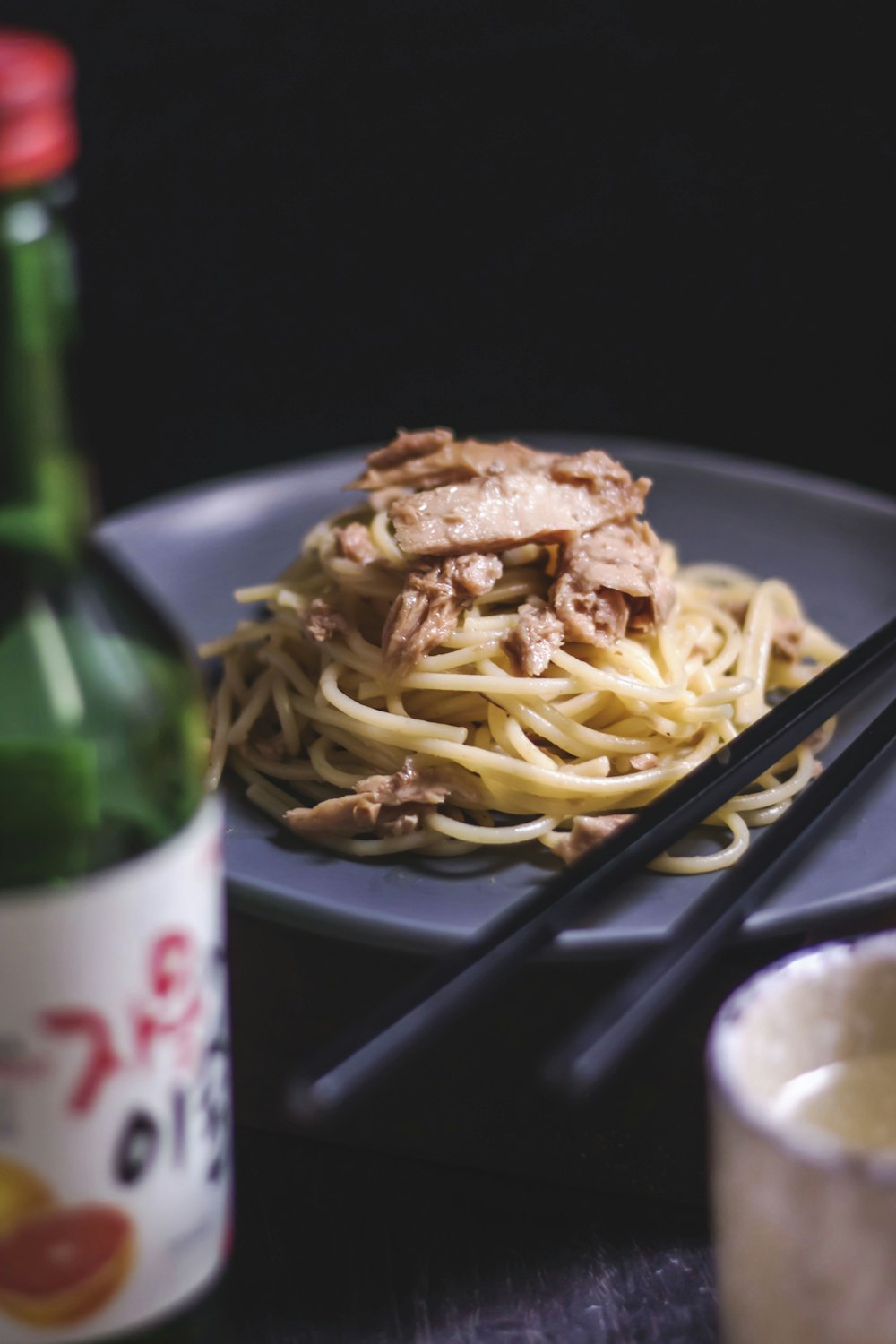 pasta with meat on plate