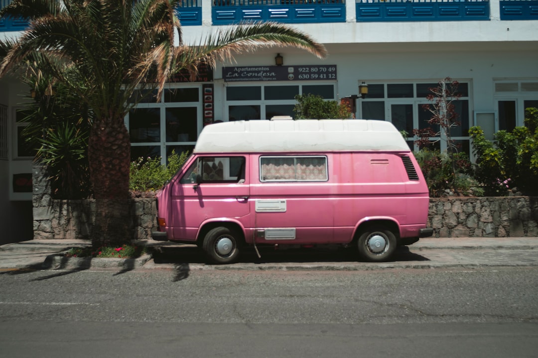 pink and white truck