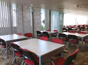 Bright seminar hall filled with natural light and rows of chairs set up for a workshop.