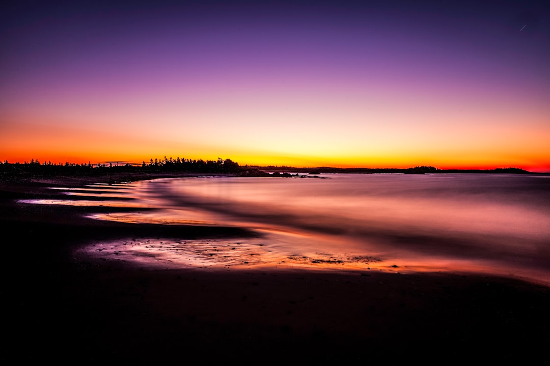 silhouette of body of water during golden hour