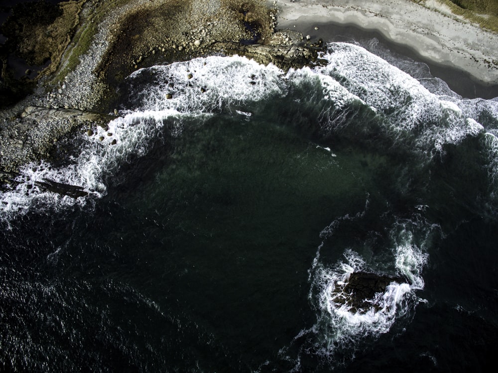 aerial photo of body of water