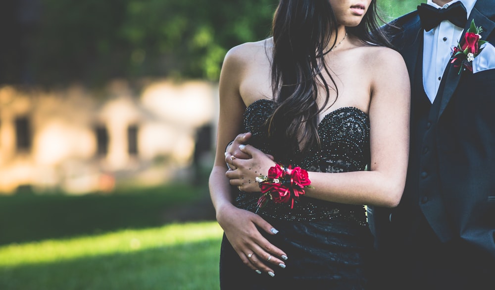 selective focus photography of bride and groom