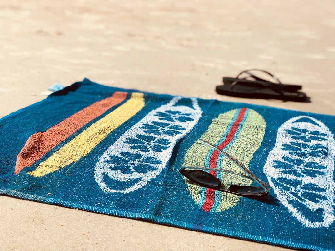 beach towel sunglasses