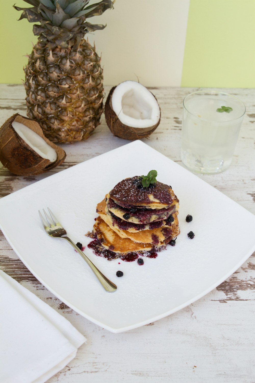 pancake on white plate