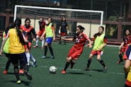 girls playing soccer