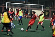girls playing soccer