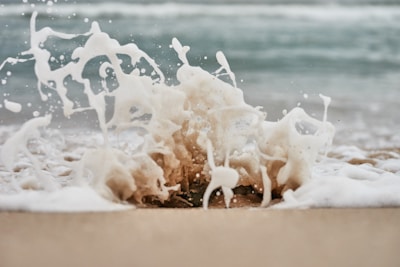 water splashing ont the sand