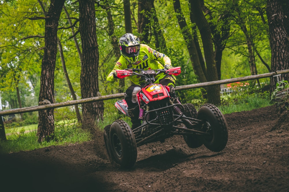 person riding on ATV