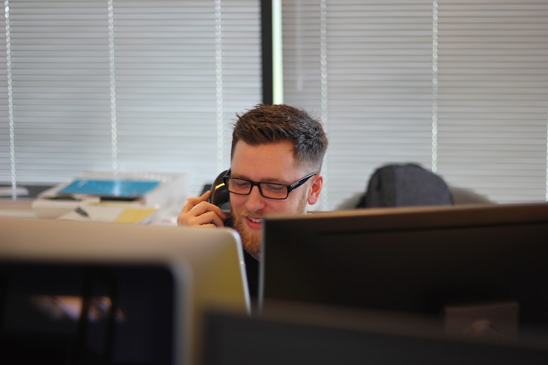 A contact center rep works on a customer query