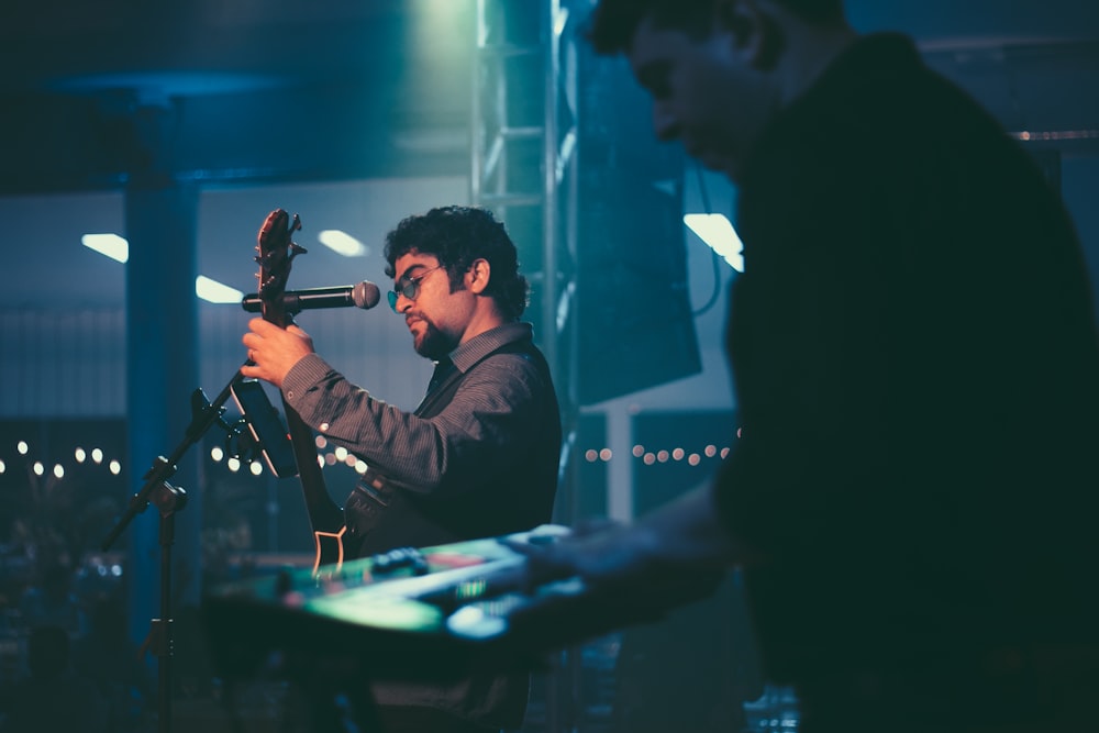 man playing guitar