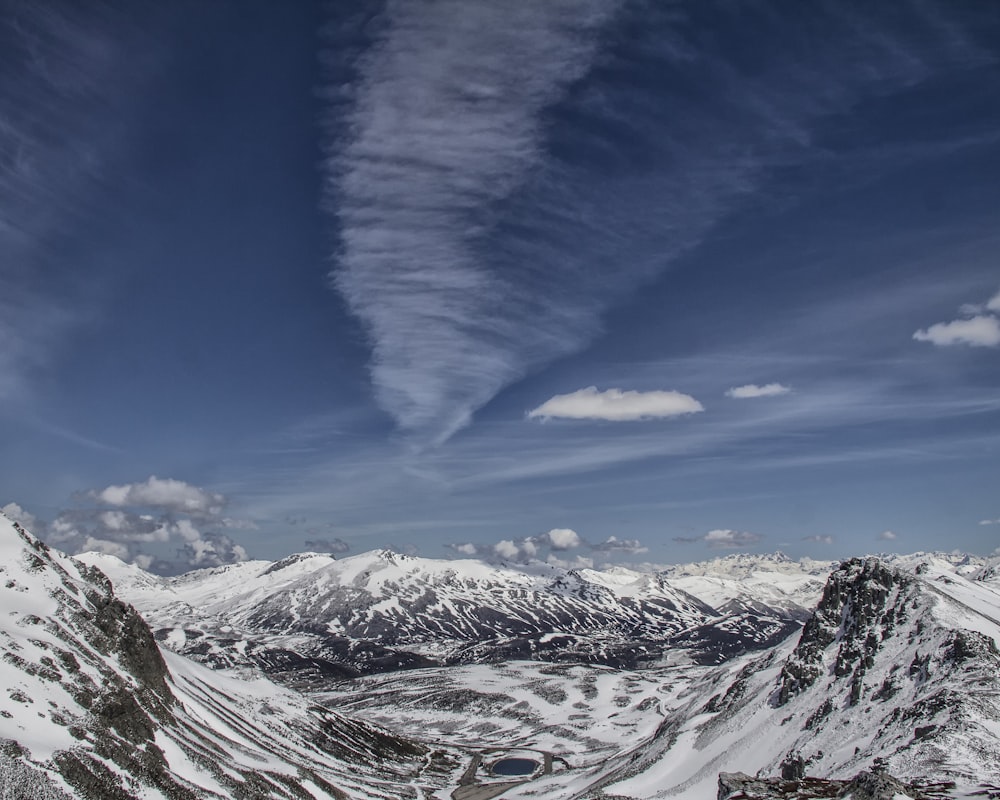 icy mountain and blue sky