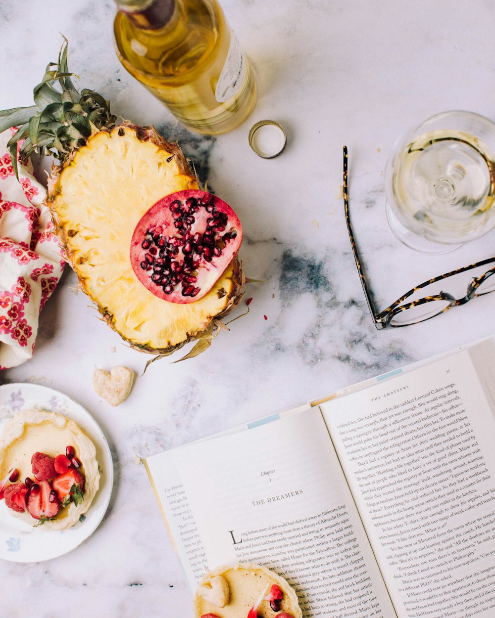 sliced pineapple on white surface