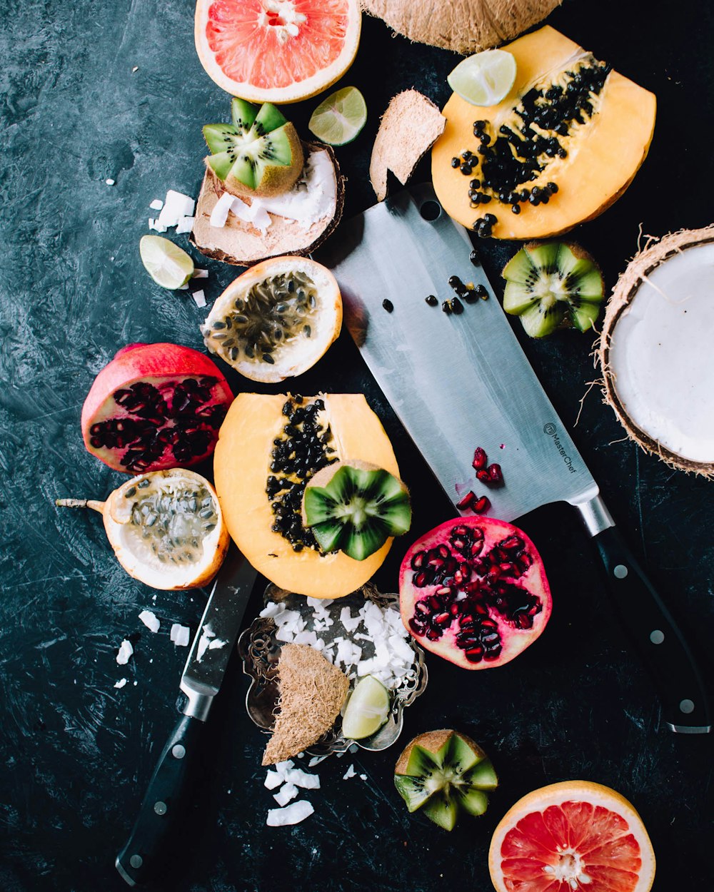 variety of sliced fruits