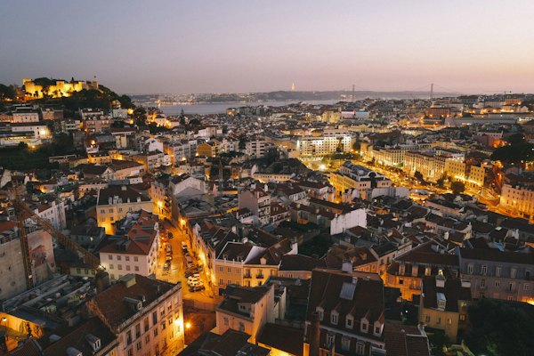 Aerial view of village houses — Lisbon, Portugal