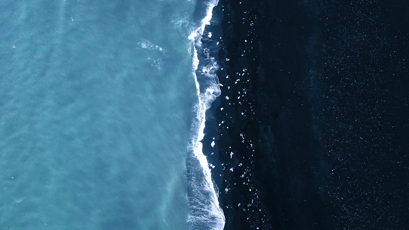 Turquoise coastline from above