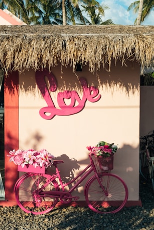 pink city bicycle