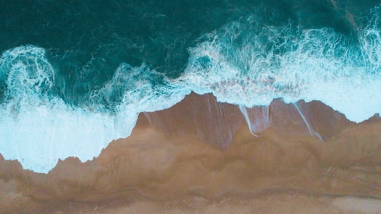 aerial photo of seashore in Peniche Portugal