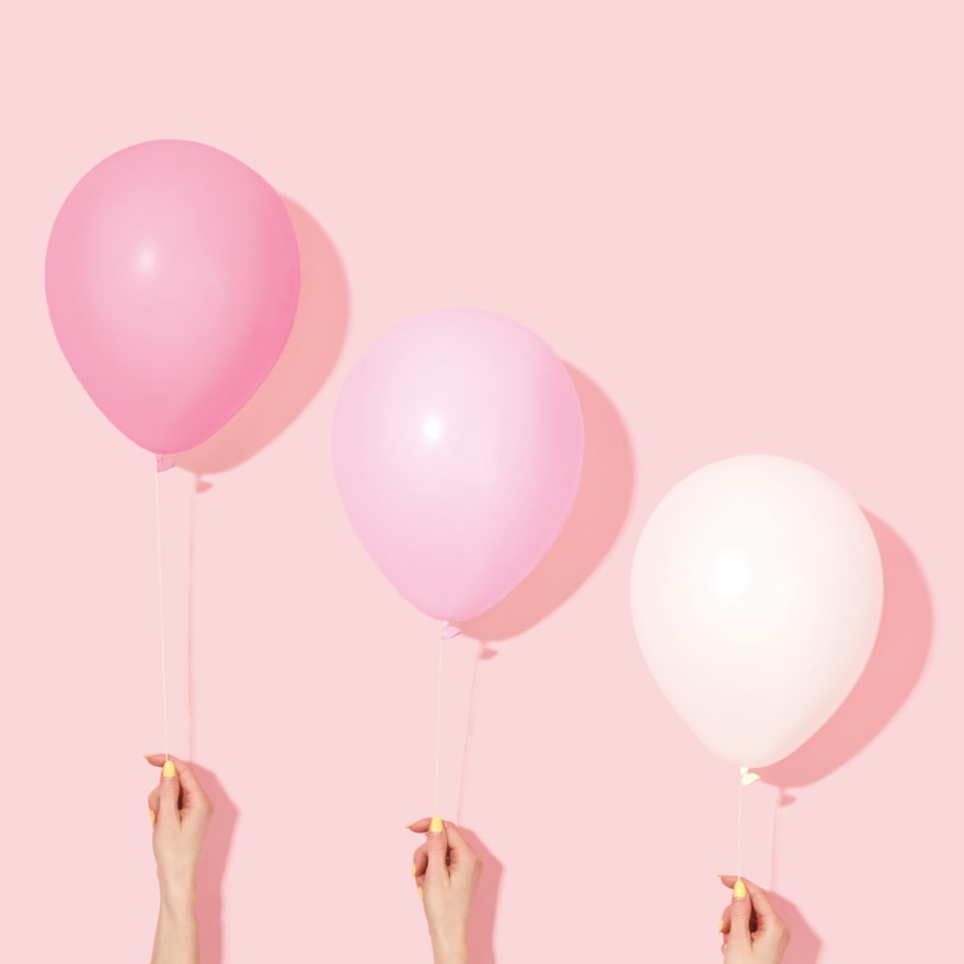 pink balloon art
