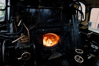 black metal opened charcoal burner