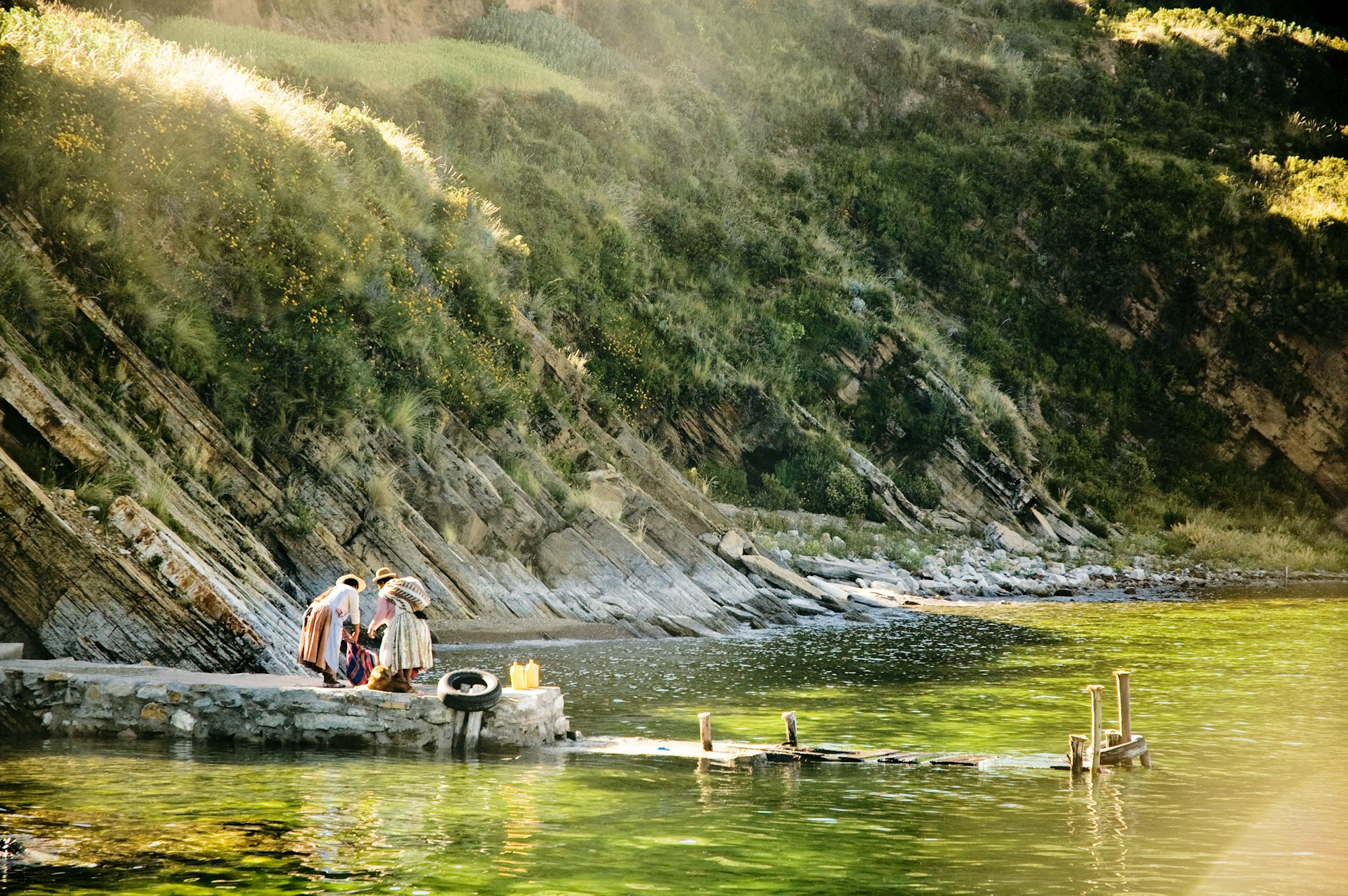 Locals on Lake Titicaca