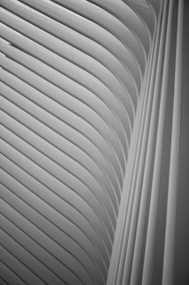 Curved, architectural structures with smooth, repeating lines that create a visually striking and symmetrical pattern. The design appears modern and sleek, with a futuristic aesthetic.