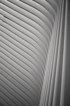 Curved, architectural structures with smooth, repeating lines that create a visually striking and symmetrical pattern. The design appears modern and sleek, with a futuristic aesthetic.