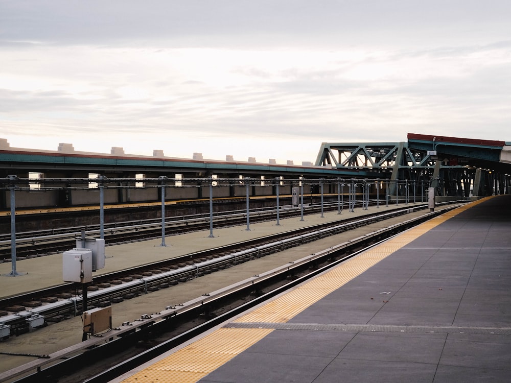 landscape photo of train station