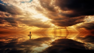 reflective photo of clouds
