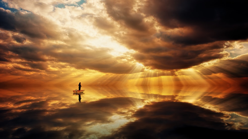 reflective photo of clouds