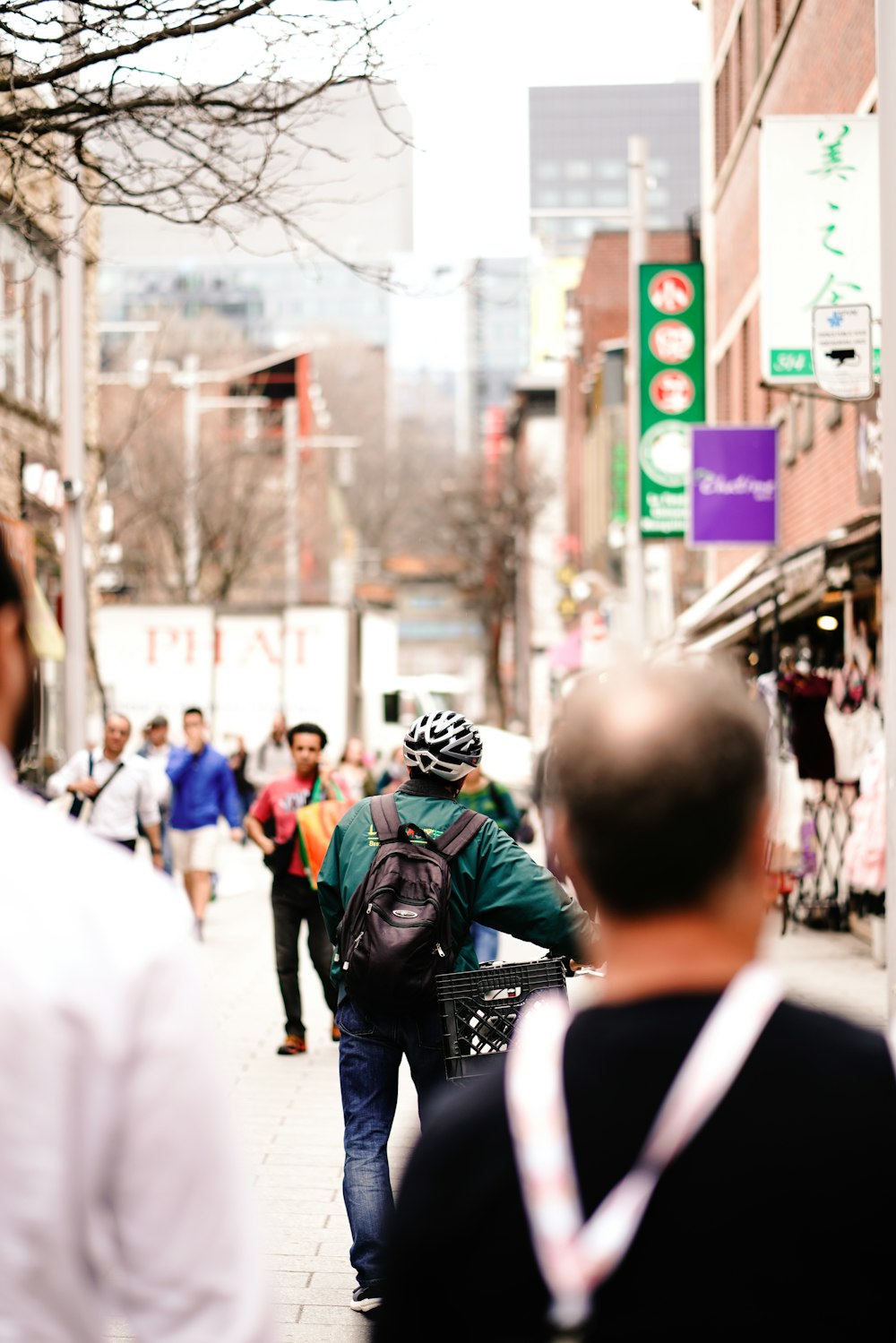 people walking near buildings