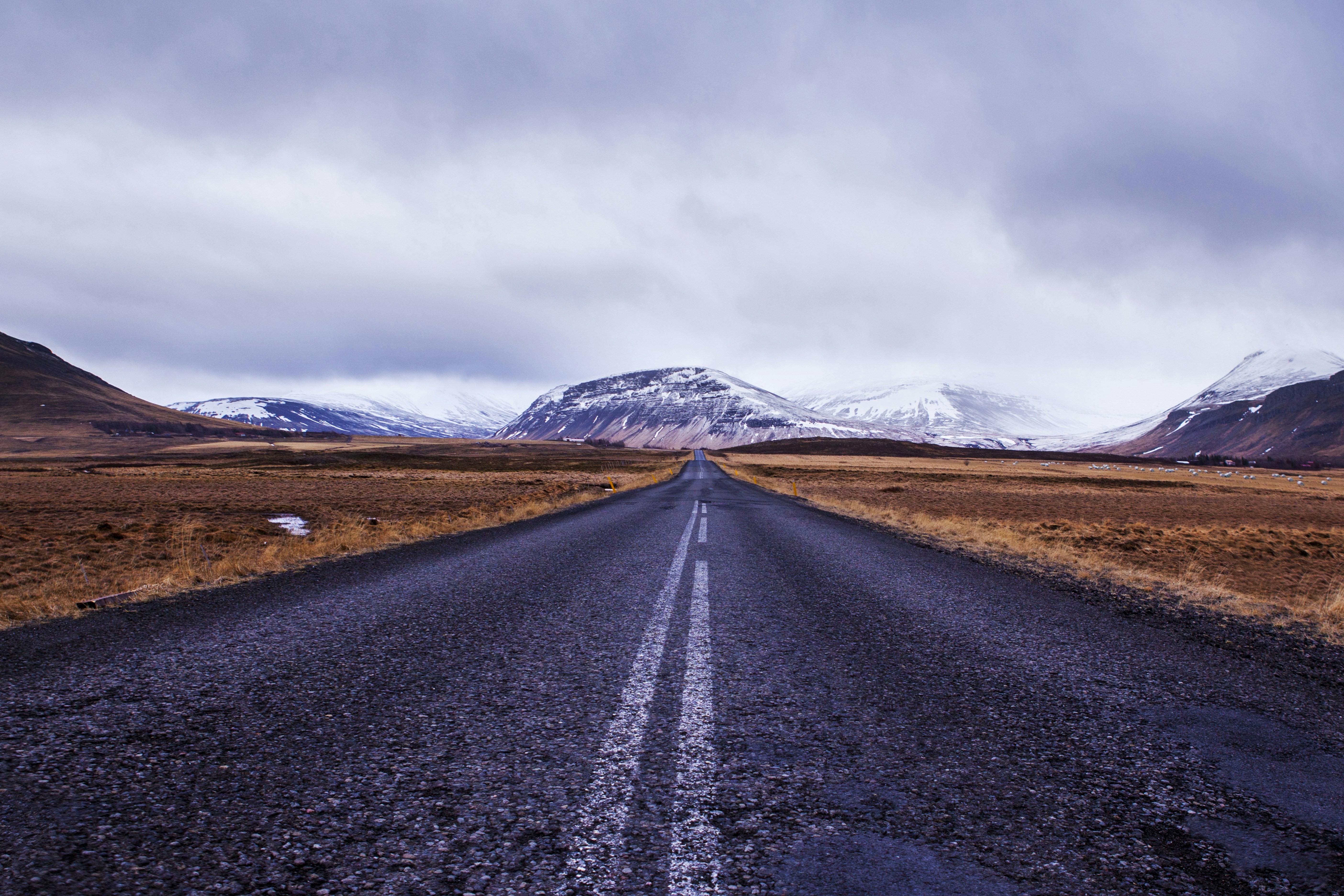 empty road facing mountain m