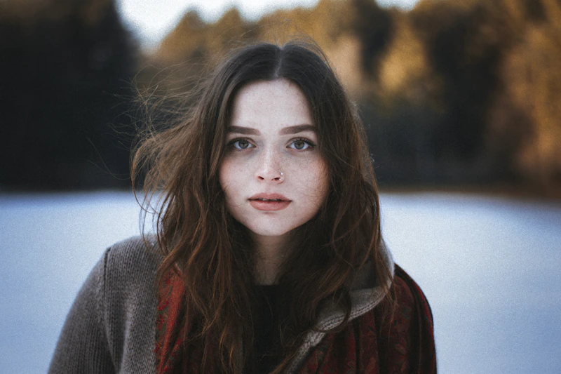 Woman portrait with artistic lens