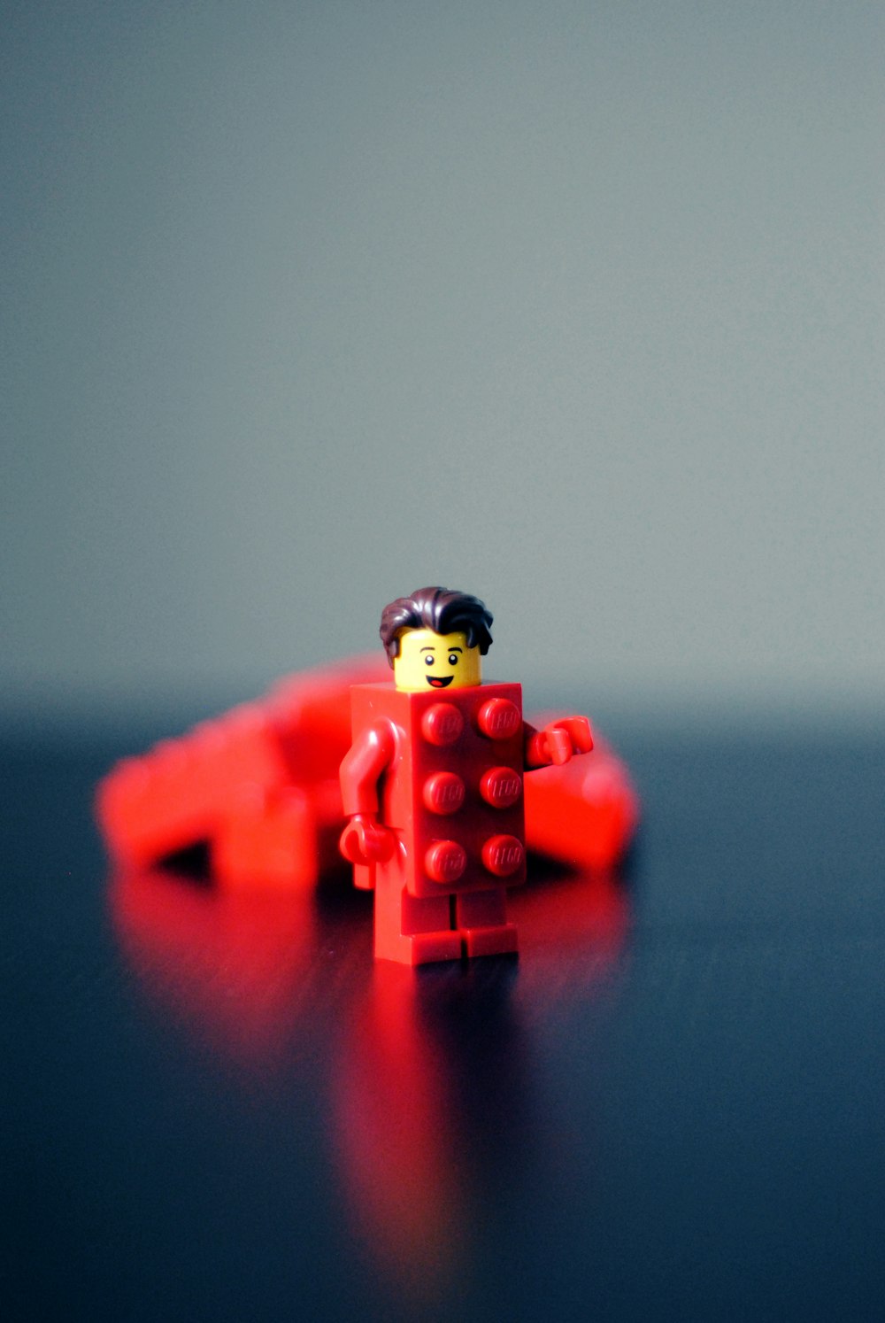 red Lego minifigure