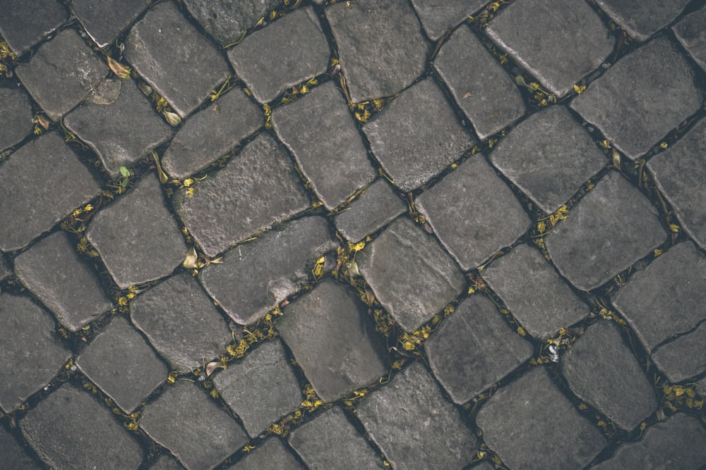 a close up of a cobblestone street