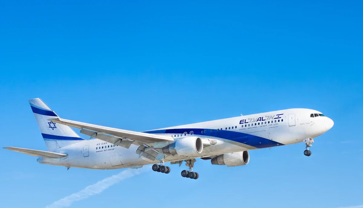 Commercial airplane in flight