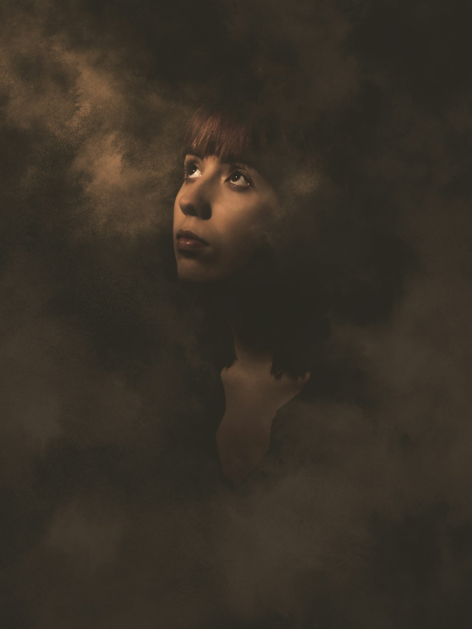 Nikon D5500 + Nikon AF-S Nikkor 50mm F1.8G sample photo. Woman surrounded by smoke photography