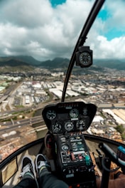 person riding air vehicle
