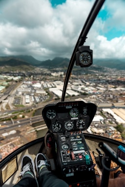 person riding air vehicle