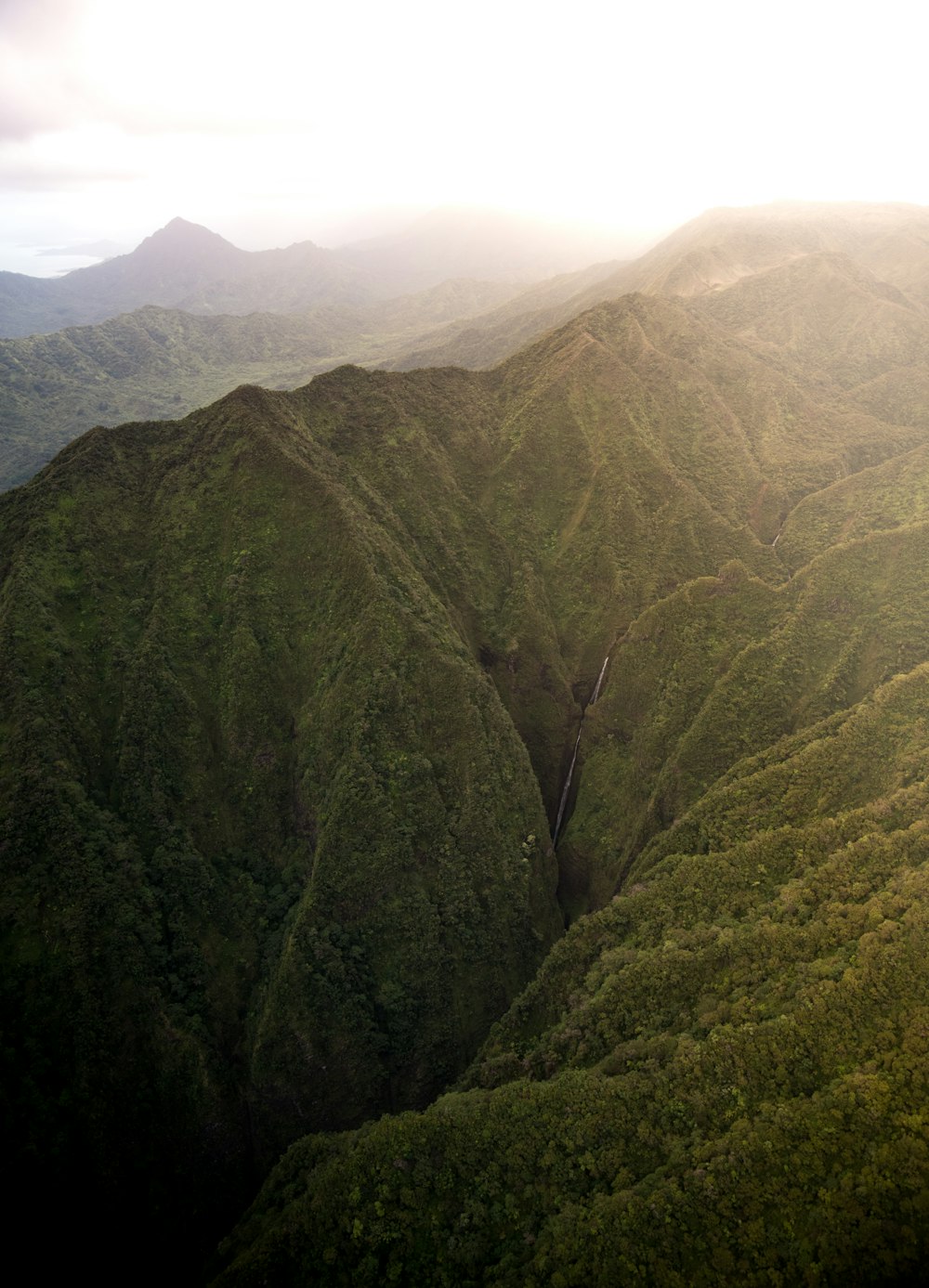 aerial photography of mountain range